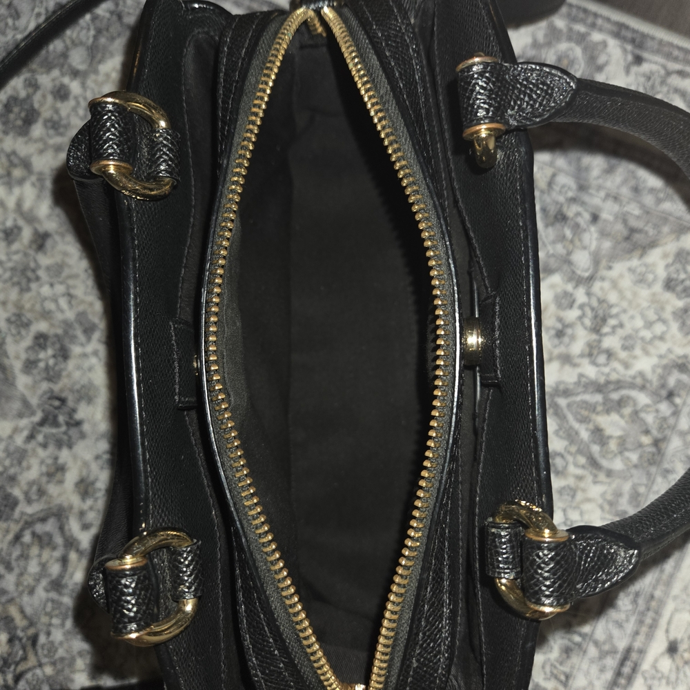 Coach Black Leather Mini Lillie Carryall - Picture 5 of 7
